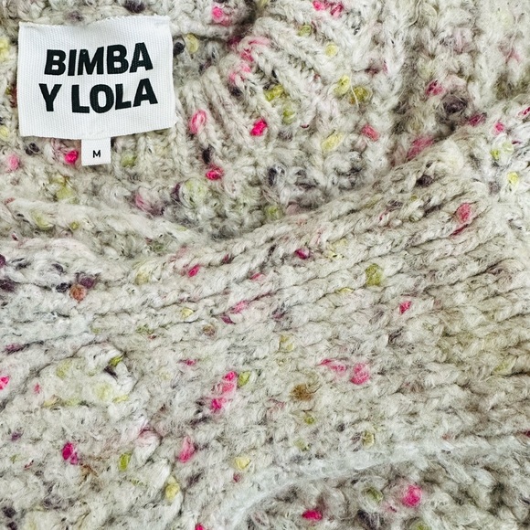 BIMBA Y LOLA Spain Designer Sweater Chunky Confetti Soft Cozy Sz M - Picture 5 of 10